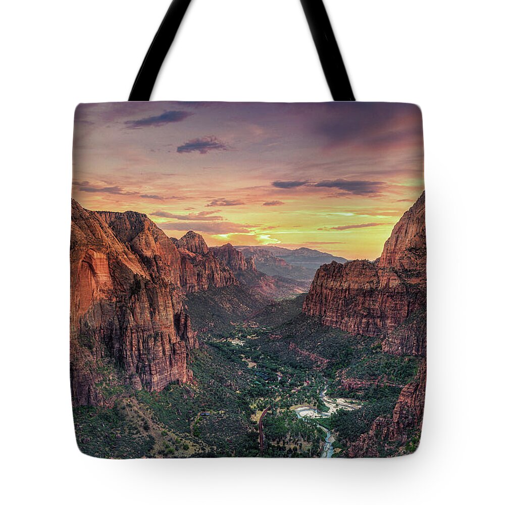 Scenics Tote Bag featuring the photograph Zion Canyon National Park by Michele Falzone