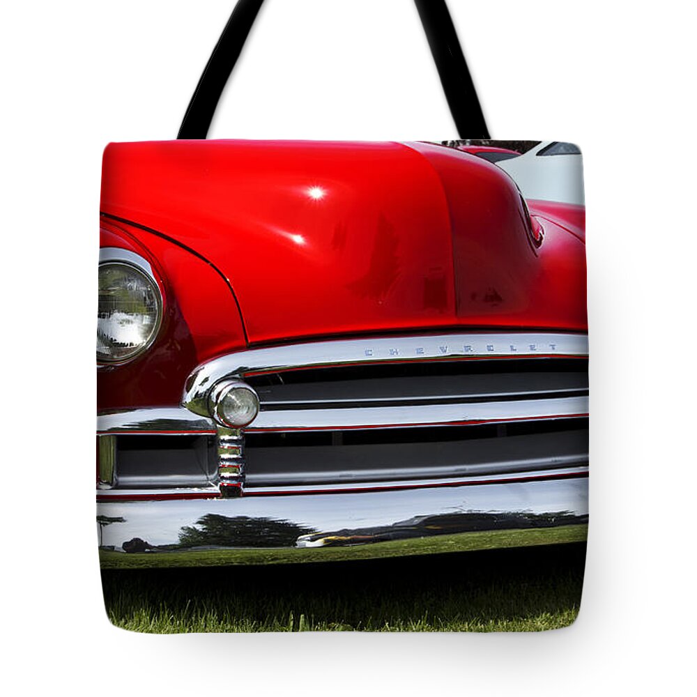 Hot Rod Tote Bag featuring the photograph 50 Chevy by Ron Roberts