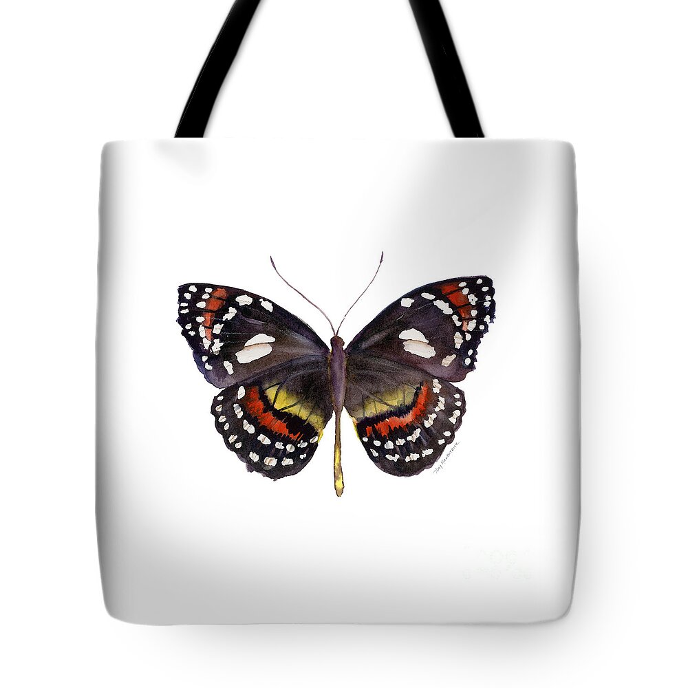 Elzunia Bonplandii Butterfly Tote Bag featuring the painting 50 Elzunia Bonplandii Butterfly by Amy Kirkpatrick
