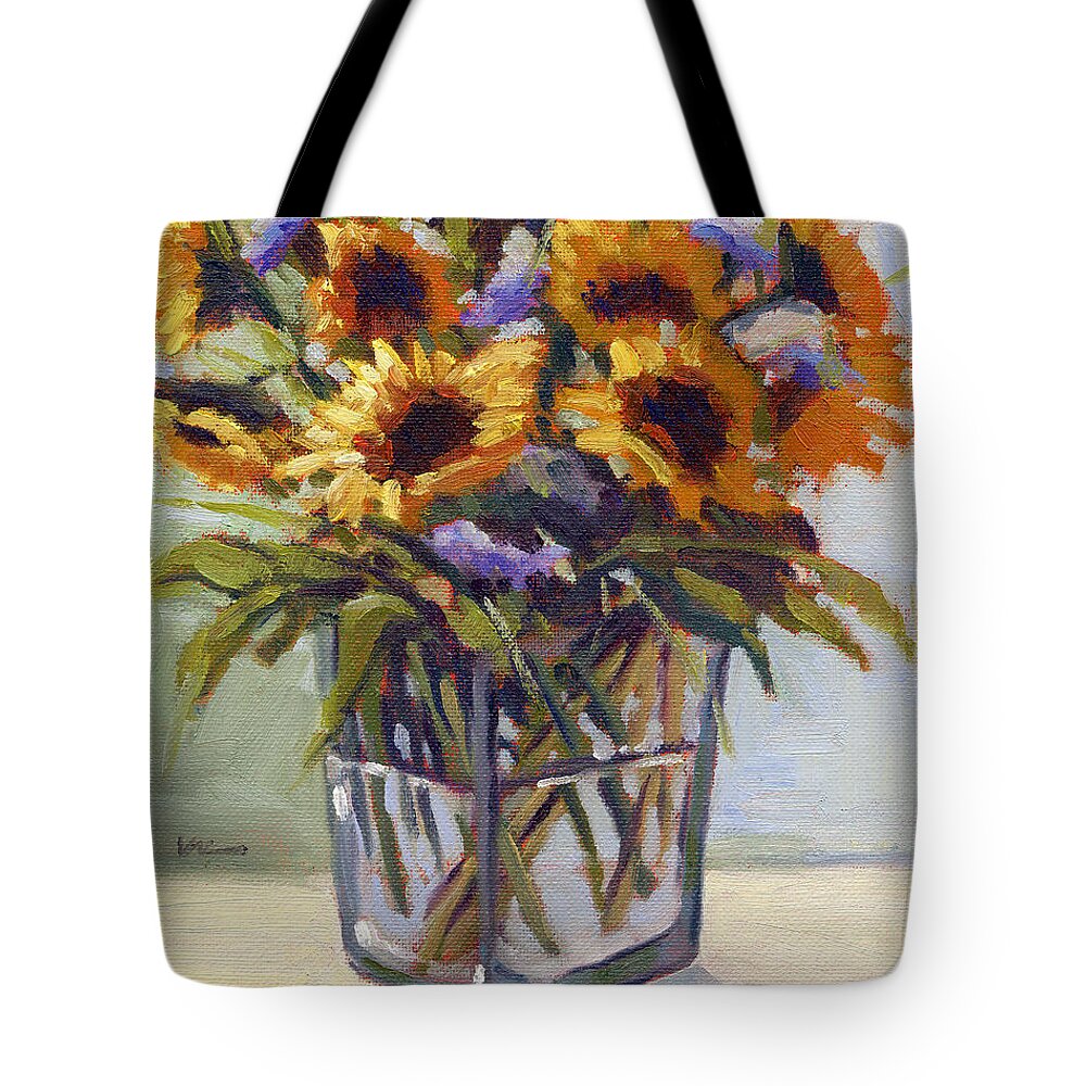 Summer Tote Bag featuring the painting Summer Bouquet 4 by Konnie Kim