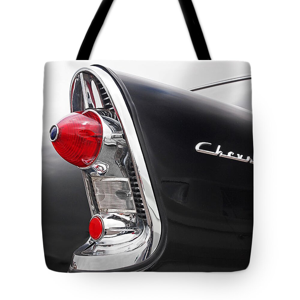 Classic Chevy Tote Bag featuring the photograph 56 Chevy Rear Lights by Gill Billington