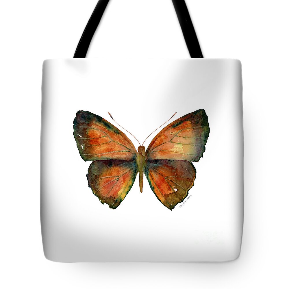 Copper Jewel Tote Bag featuring the painting 56 Copper Jewel Butterfly by Amy Kirkpatrick