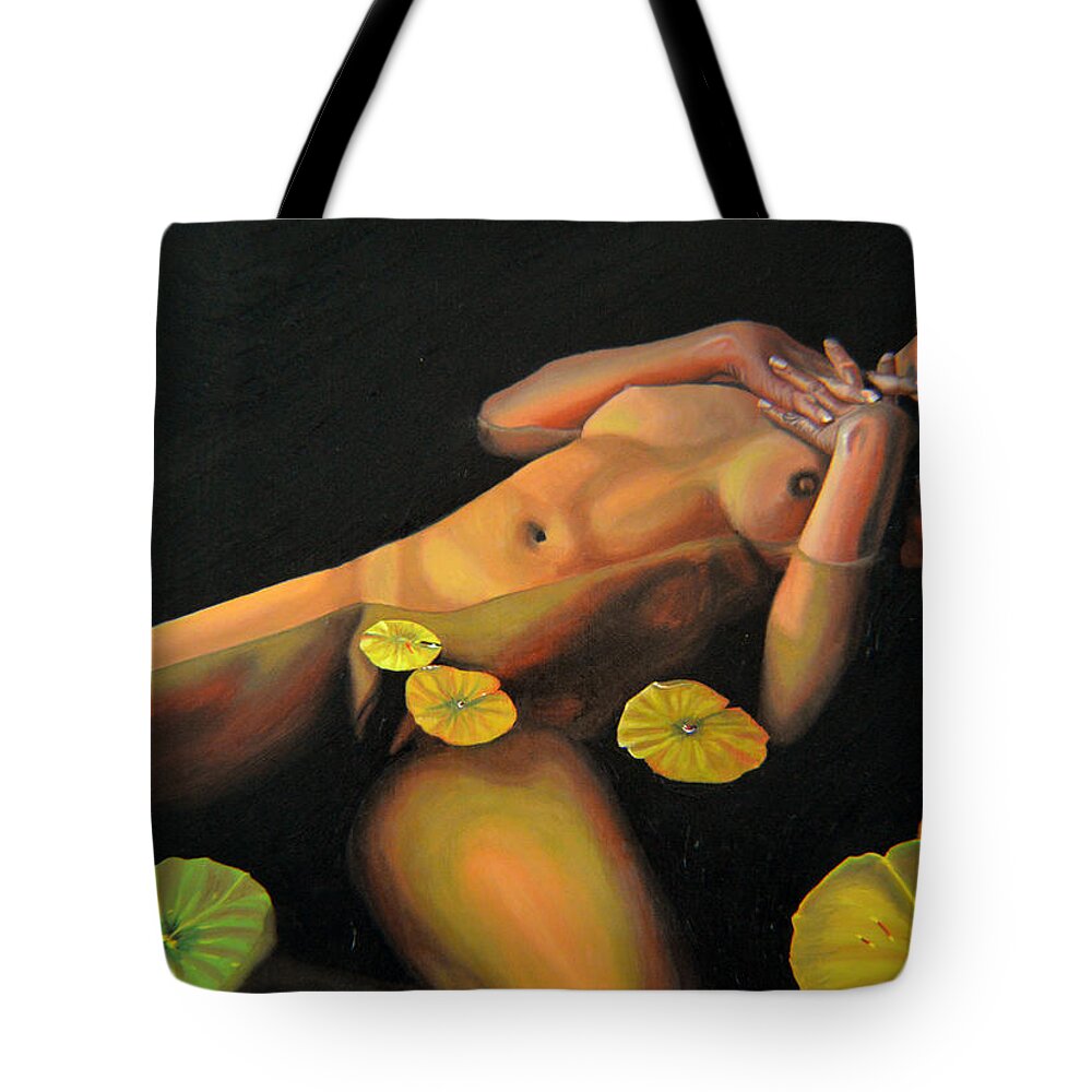 Sexual Tote Bag featuring the painting 6 30 A.m. by Thu Nguyen