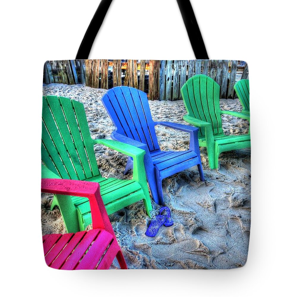 Alabama Tote Bag featuring the digital art 6 Chairs by Michael Thomas
