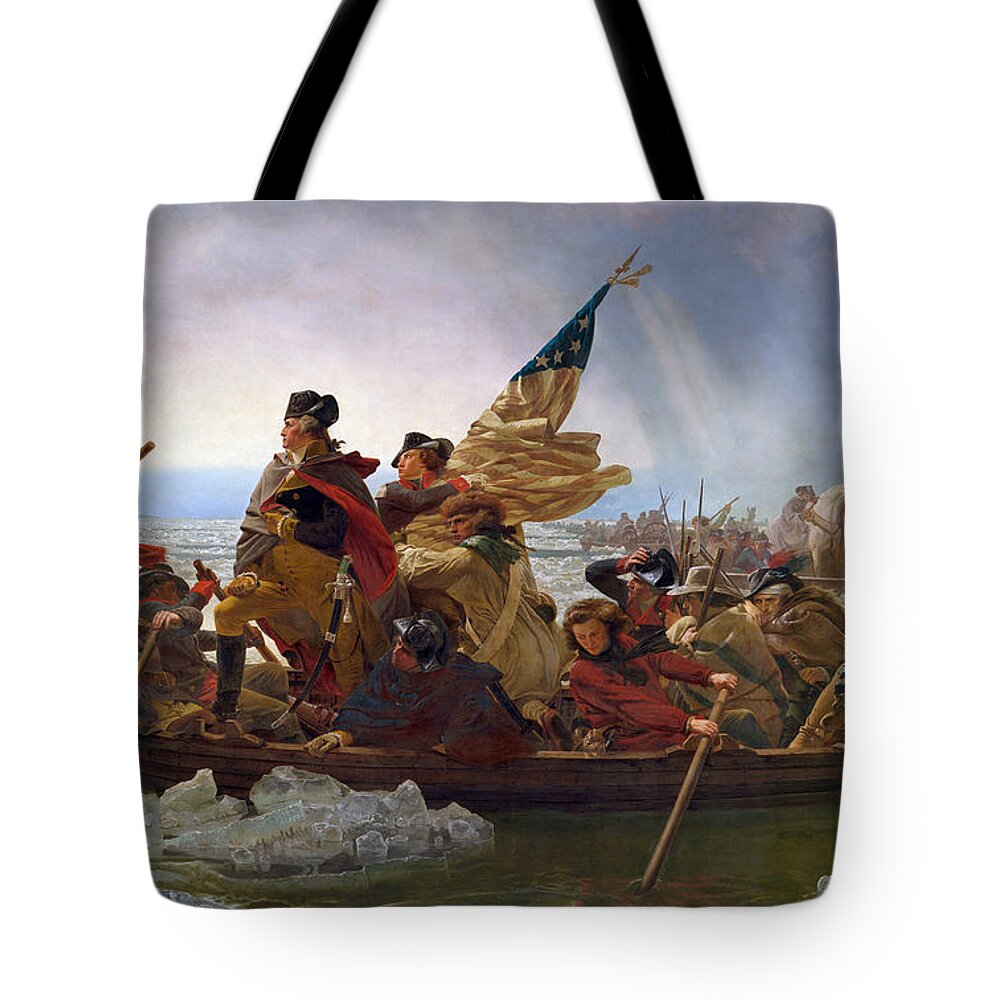 1776 Tote Bag featuring the photograph Crossing The Delaware #6 by Granger
