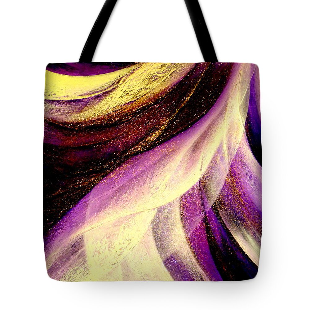 Light.dance.sky.crystal.wind.spiritual.colorful.energy.impression Tote Bag featuring the painting Light Dance #4 by Kumiko Mayer
