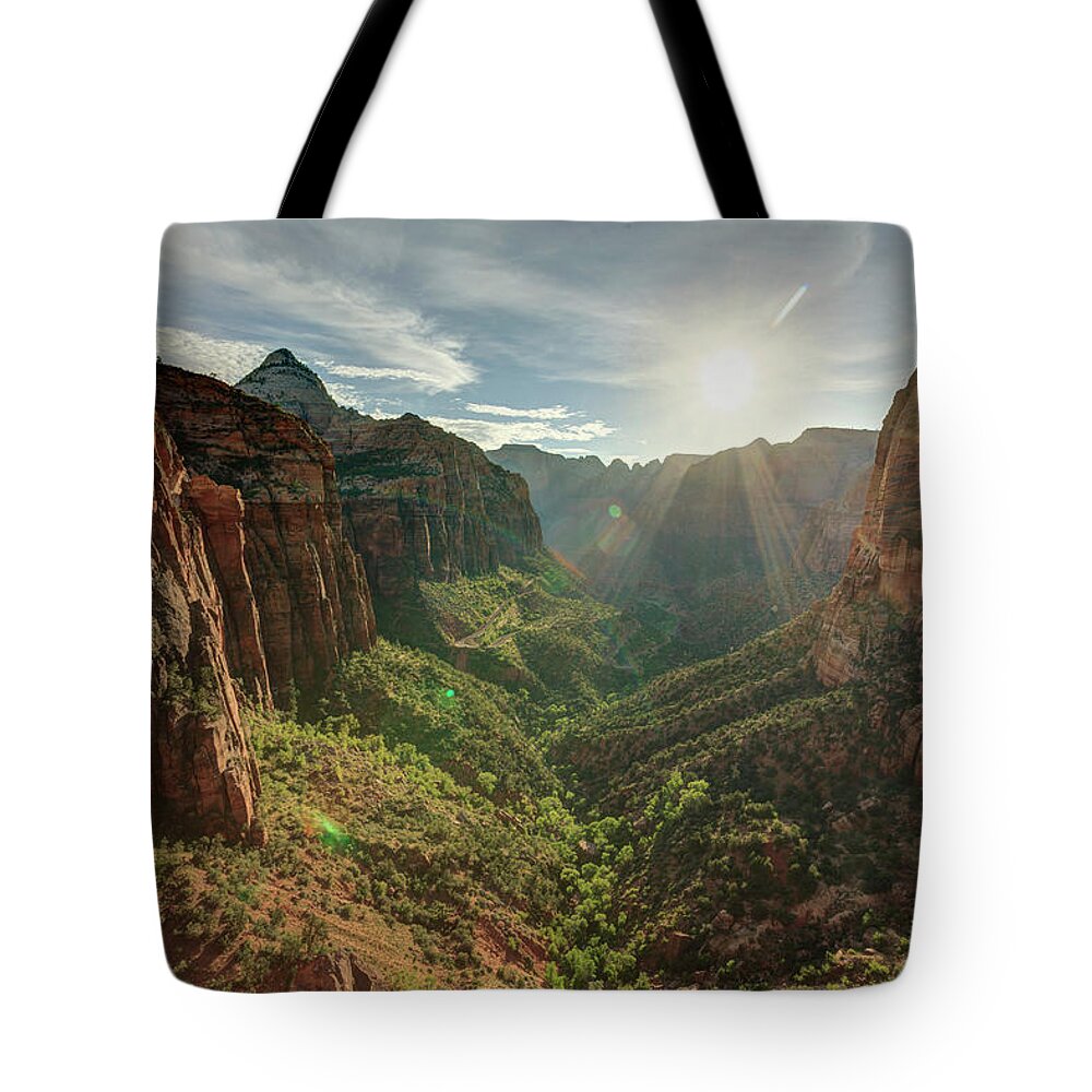 Tranquility Tote Bag featuring the photograph Zion Canyon National Park #6 by Michele Falzone