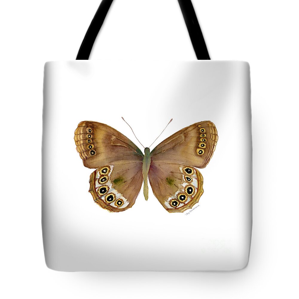 Woodland Brown Butterfly Tote Bag featuring the painting 64 Woodland Brown Butterfly by Amy Kirkpatrick