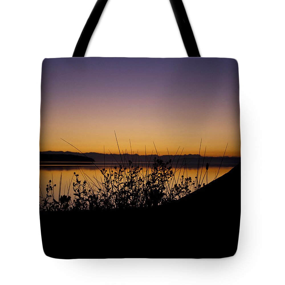 Sunrise Tote Bag featuring the photograph 6AM At Penn Cove by Ron Roberts