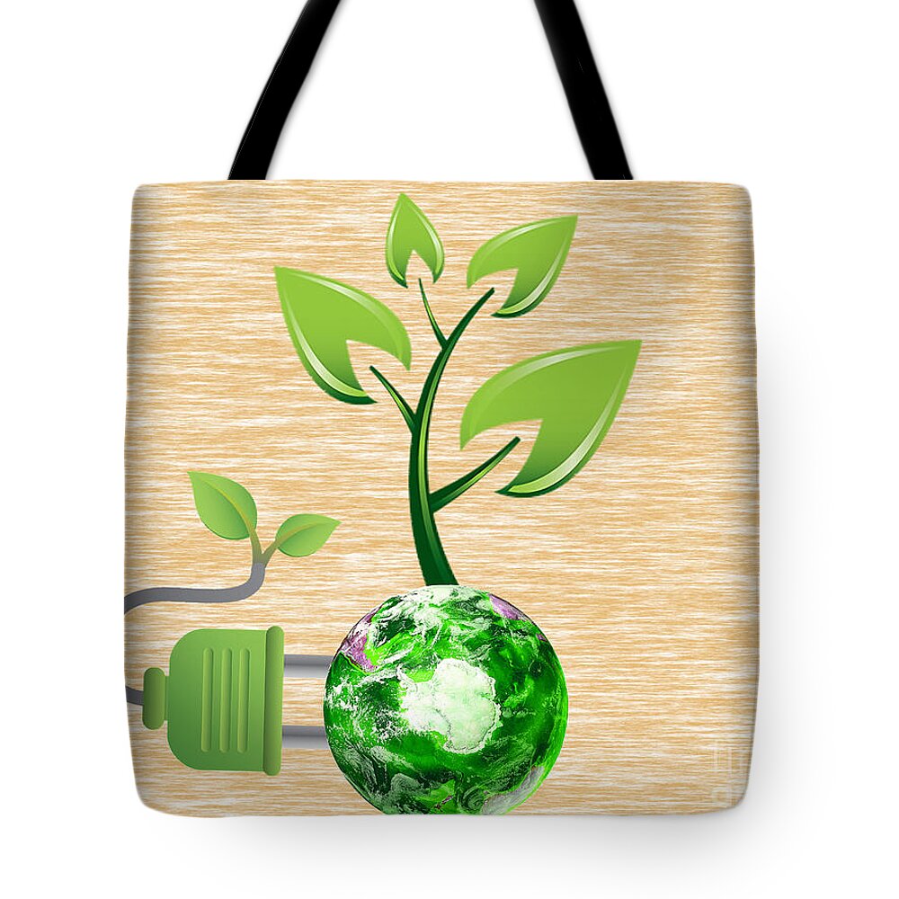 Eco Tote Bag featuring the mixed media eco #7 by Marvin Blaine