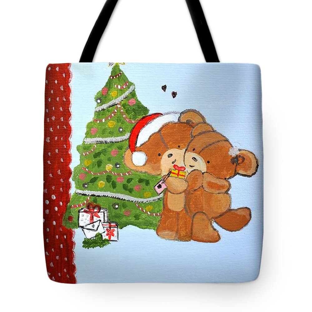 Christmas Card Tote Bag featuring the painting Merry Christmas #2 by Magdalena Frohnsdorff
