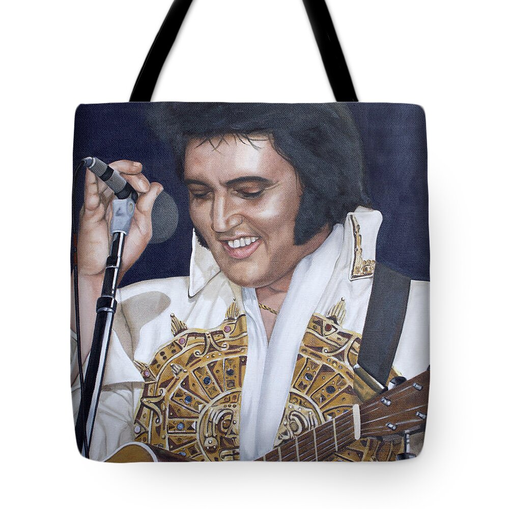 Elvis Tote Bag featuring the painting 77 Sundial by Rob De Vries