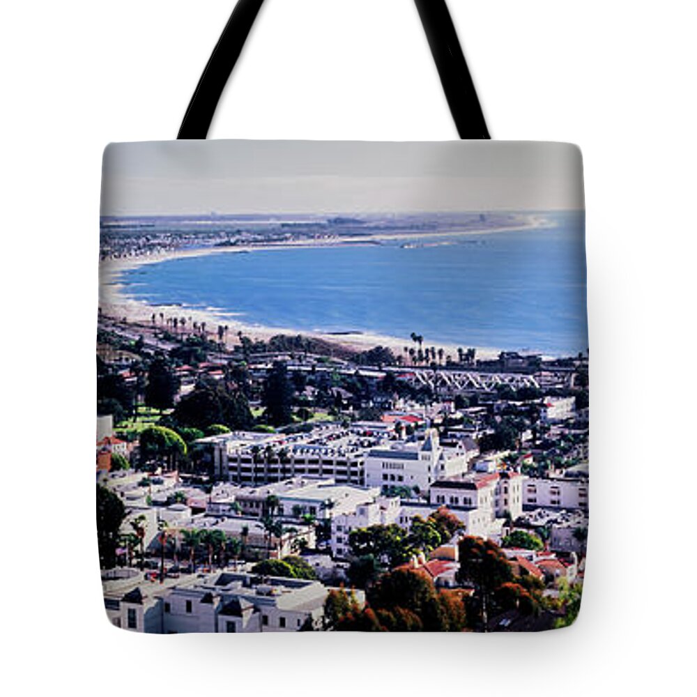 Photography Tote Bag featuring the photograph Elevated View Of City At Waterfront #8 by Panoramic Images