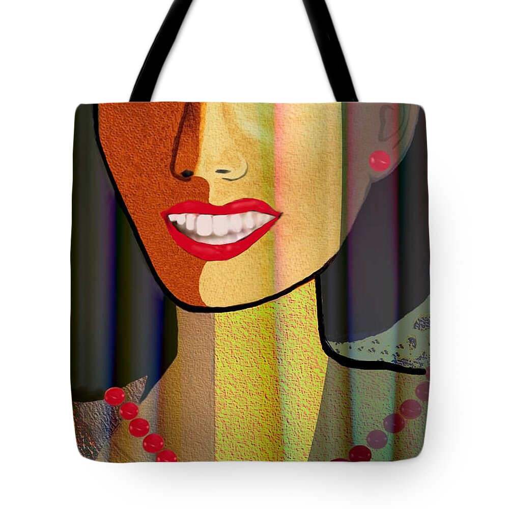 805 Tote Bag featuring the painting 805 - Say cheese cake by Irmgard Schoendorf Welch