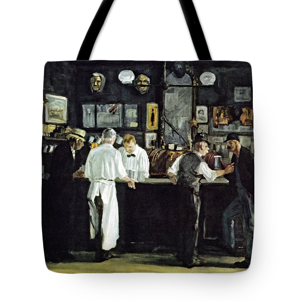 John Sloan Tote Bag featuring the photograph McSorleys Bar New York by John Sloan