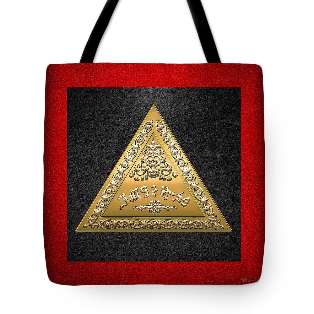 'ancient Brotherhoods' Collection By Serge Averbukh Tote Bag featuring the digital art 8th Degree Mason - Intendant of the Building Masonic Jewel by Serge Averbukh