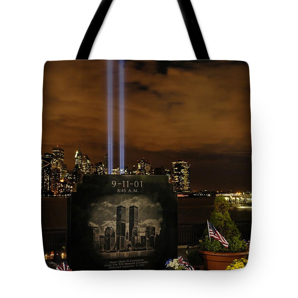 9-11.nine Eleven Tote Bag featuring the photograph 9-11 Monument by Dave Mills