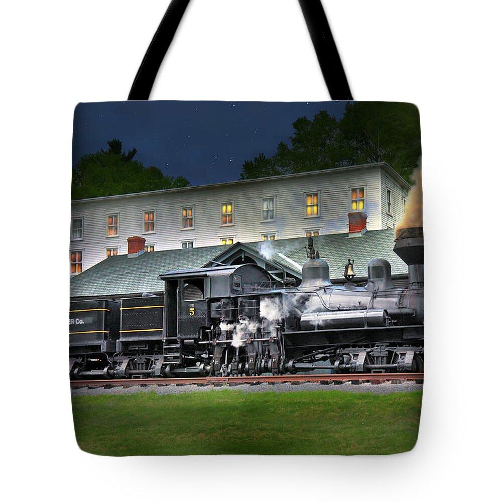 Cass Railroad Tote Bag featuring the digital art Cass Scenic Railroad #10 by Mary Almond