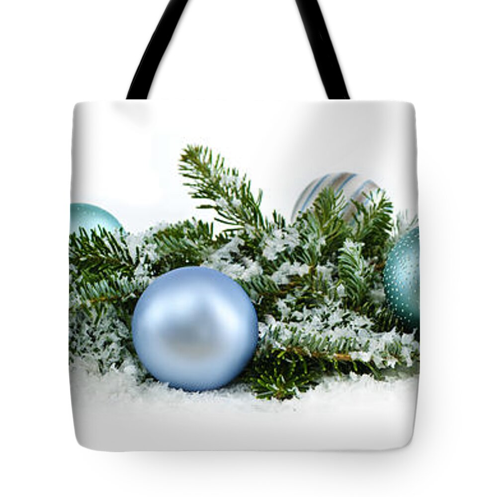 Christmas Tote Bag featuring the photograph Christmas ornaments 1 by Elena Elisseeva