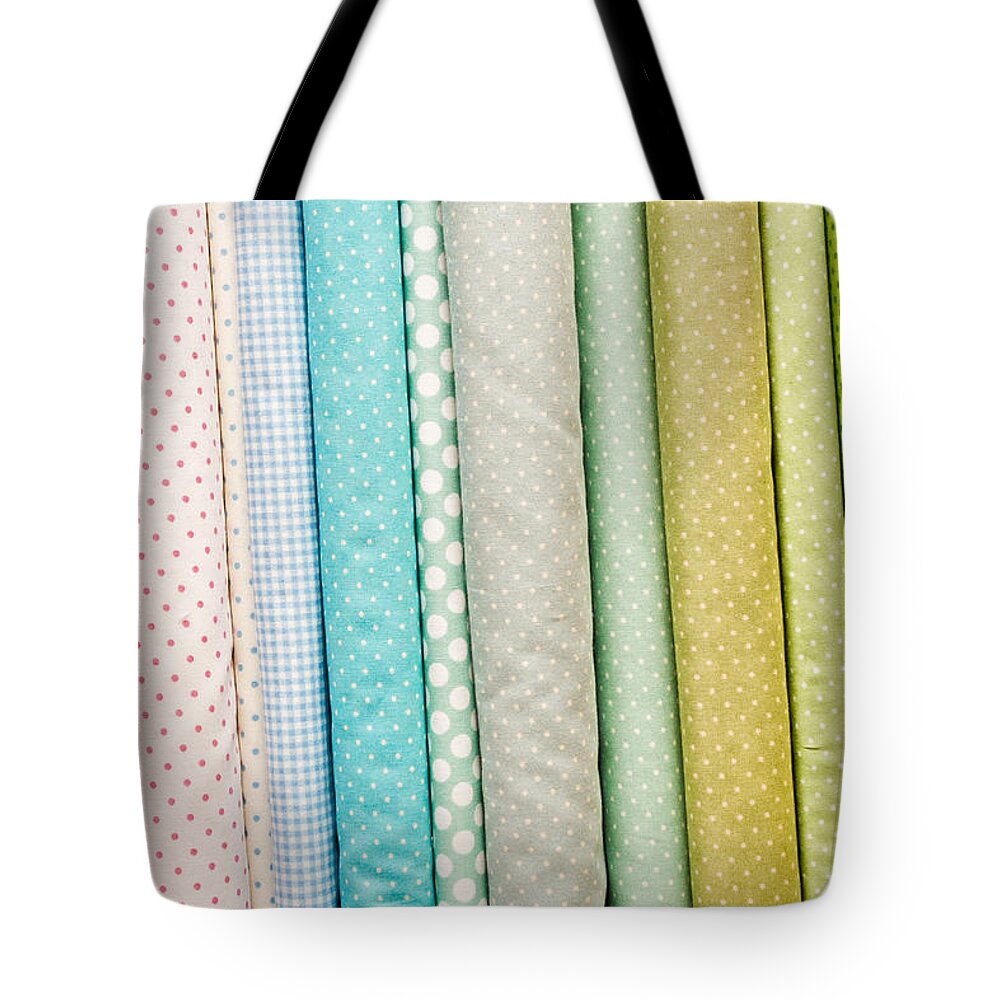 Background Tote Bag featuring the photograph Fabric background #9 by Tom Gowanlock