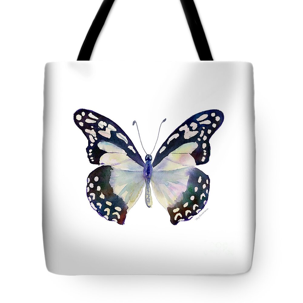 Angola White Lady Butterfly Tote Bag featuring the painting 90 Angola White Lady Butterfly by Amy Kirkpatrick
