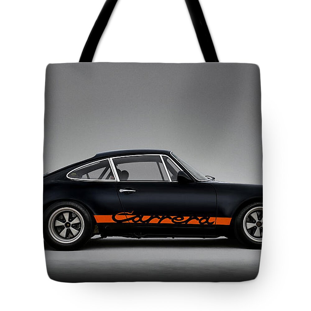 Porsche Tote Bag featuring the digital art 911 Carrera RSR by Douglas Pittman