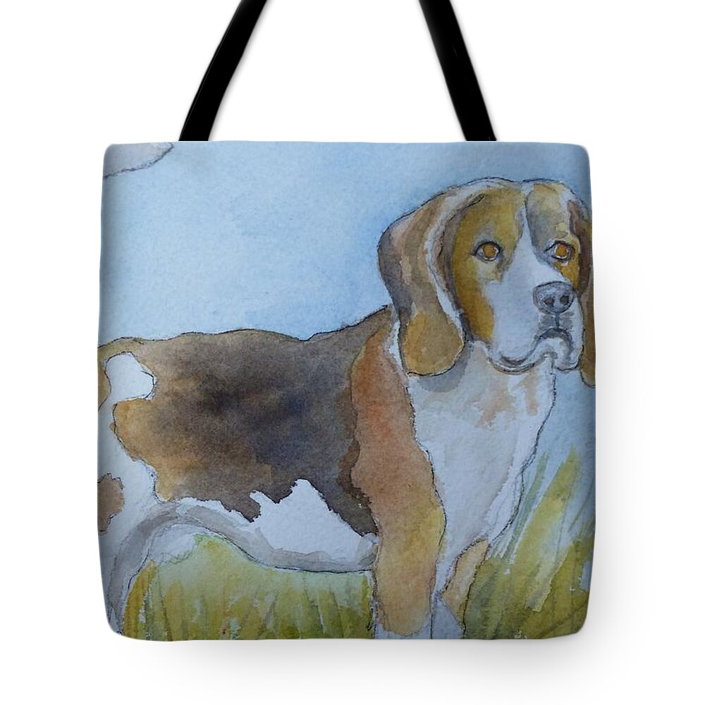 Beagle Tote Bag featuring the painting A Beagle by Madeline Lovallo