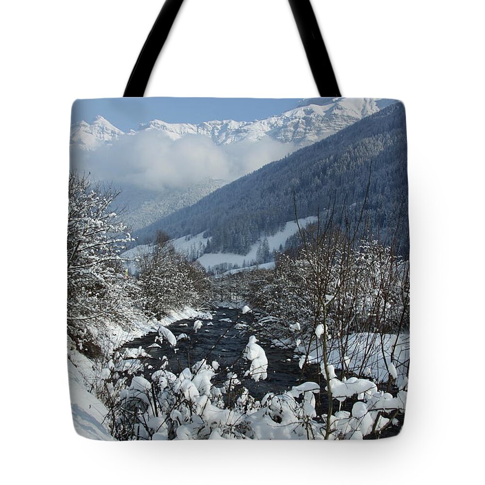 Winterday Tote Bag featuring the photograph A Beautiful Winterday - Austrian Alps by Christiane Schulze Art And Photography