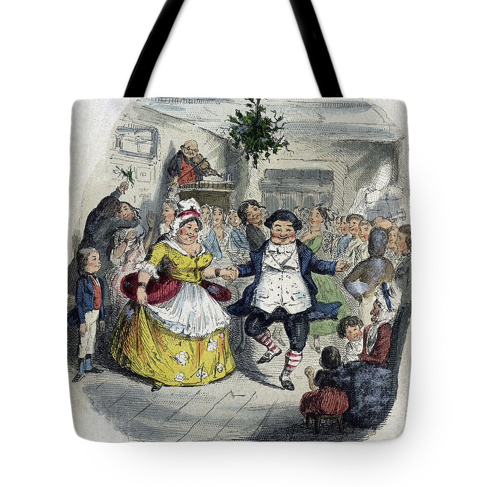 Literature Tote Bag featuring the photograph A Christmas Carol, Mr. Fezziwigs Ball by British Library