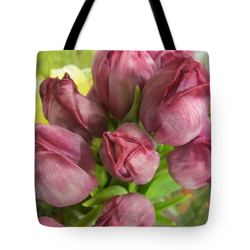Tulips Tote Bag featuring the photograph A Cool Bouquet by Rosita Larsson