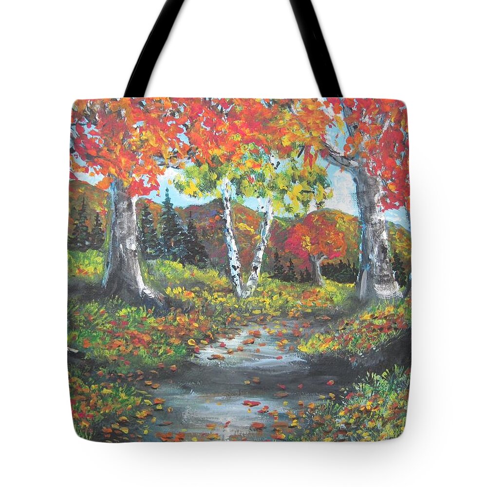 Landscape Tote Bag featuring the painting A crisp afternoon by Megan Walsh