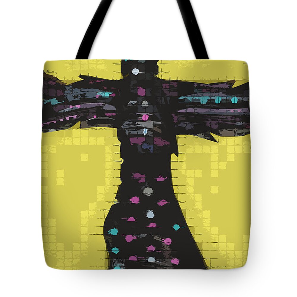 Cross Tote Bag featuring the painting A Cross to Bare by Robert Margetts