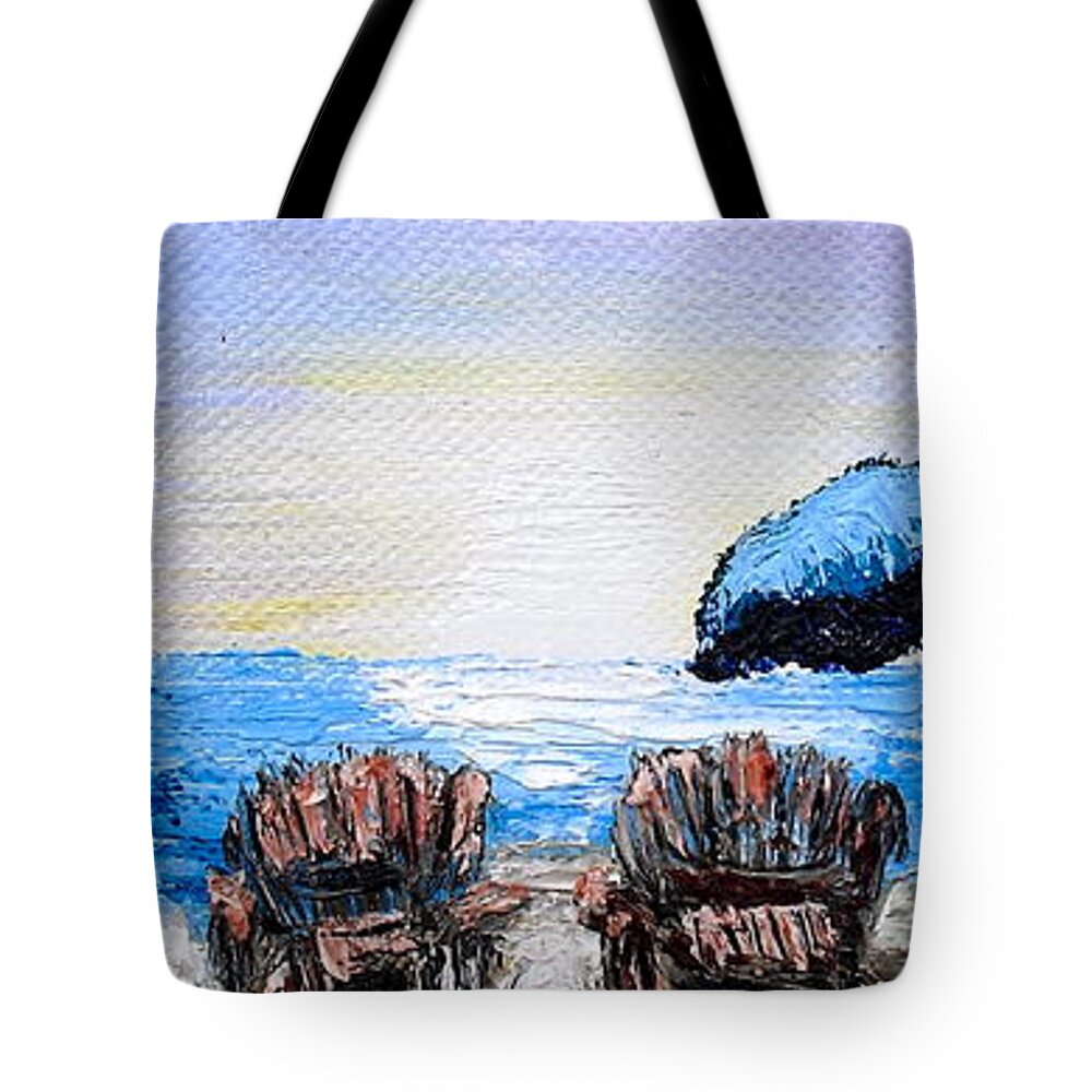 Beach Tote Bag featuring the painting A Day at the Beach by Melissa Torres