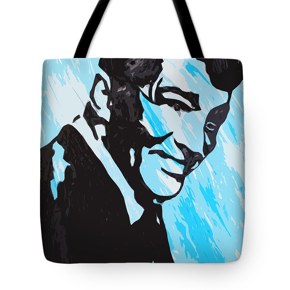 Dean Martin Tote Bag featuring the painting A Happy Dean Martin by Robert Margetts