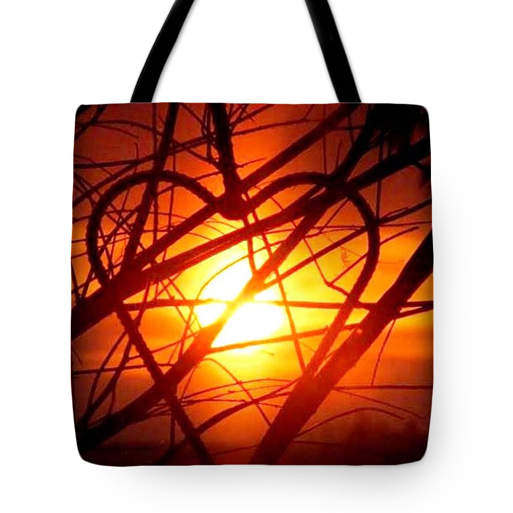 Sunset Tote Bag featuring the photograph A Heart Filled with Light by Renee Michelle Wenker