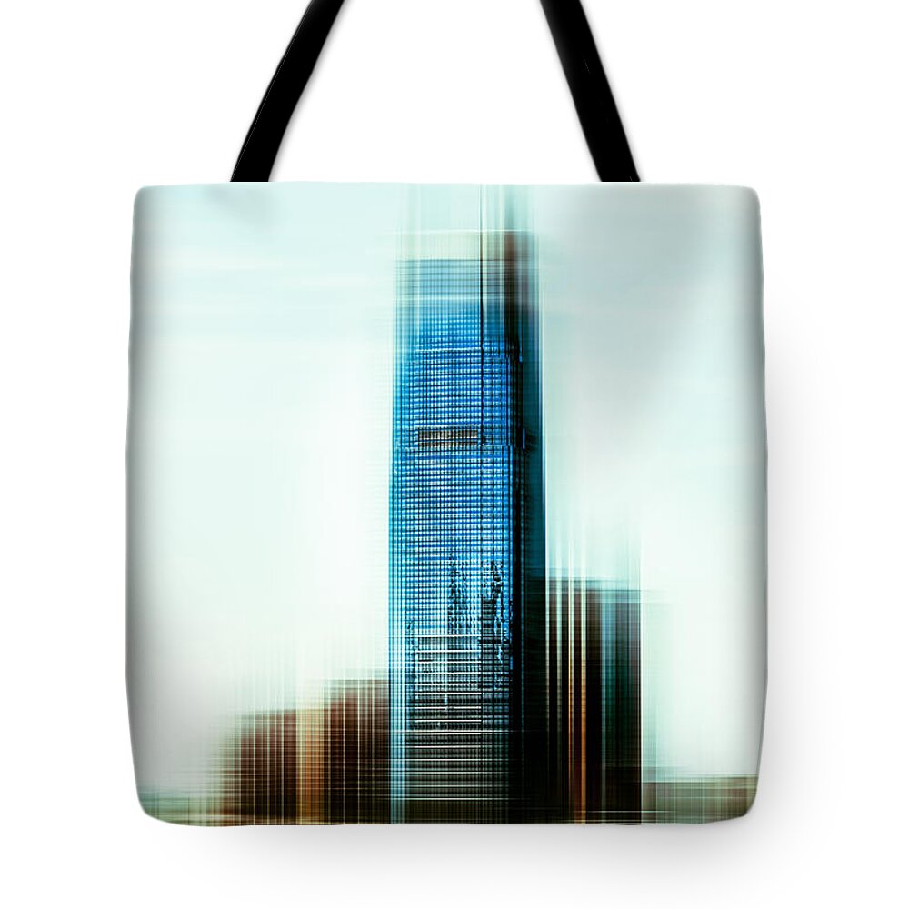 Nyc Tote Bag featuring the photograph A look to New Jersey II - steel by Hannes Cmarits