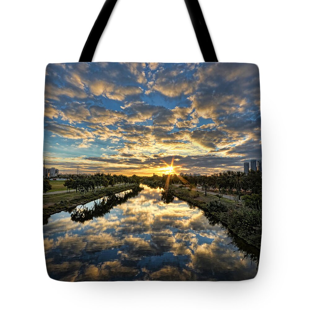 Israel Tote Bag featuring the photograph A Magical Marshmallow Sunrise by Ron Shoshani