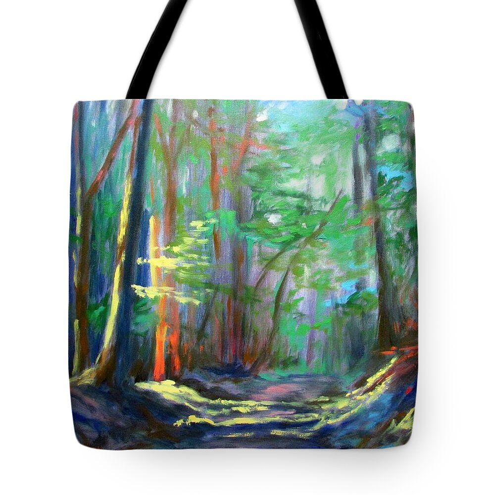 Country Road Tote Bag featuring the painting A Moment in Time by Bonnie Mason