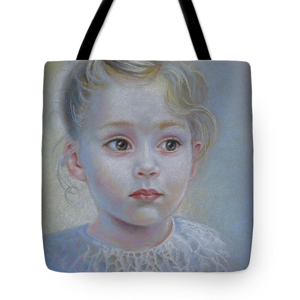 Portrait Tote Bag featuring the painting A moment of reverie by Elena Oleniuc
