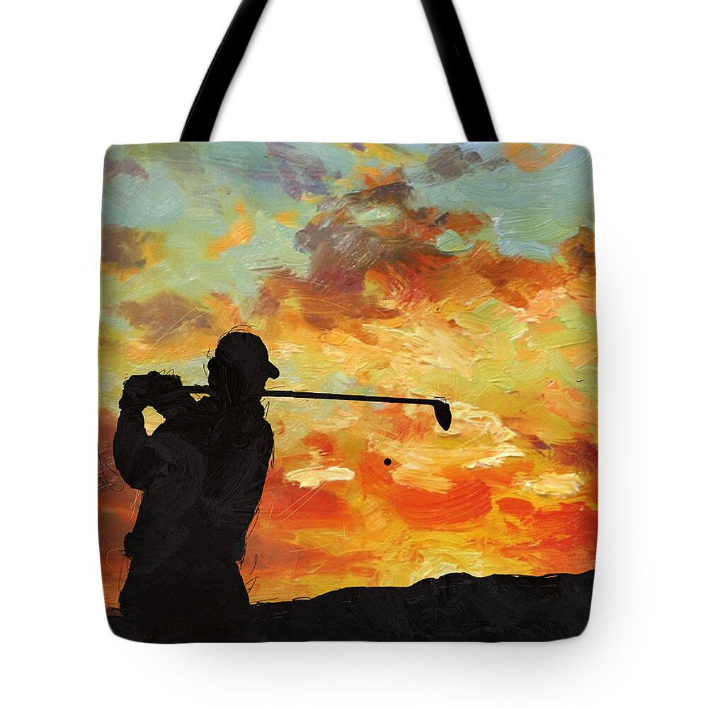 Sports Tote Bag featuring the painting A new dawn by Catf