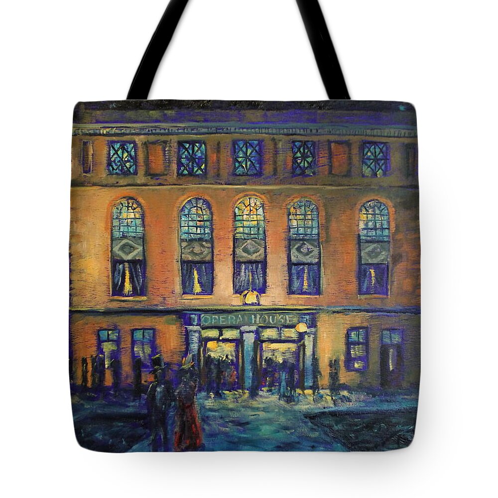 Sheboygan Tote Bag featuring the painting A night at the opera by Daniel W Green