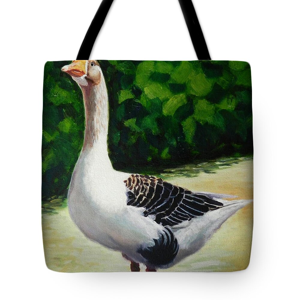 Animal Tote Bag featuring the painting A Noble, Peru Impression by Ningning Li