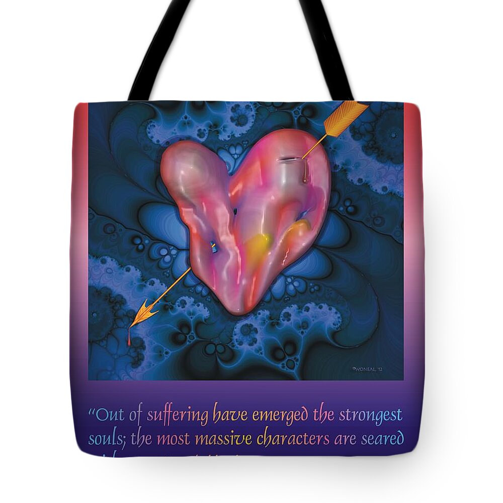Posters Tote Bag featuring the digital art A Pierced Heart Poster 1 by Walter Neal
