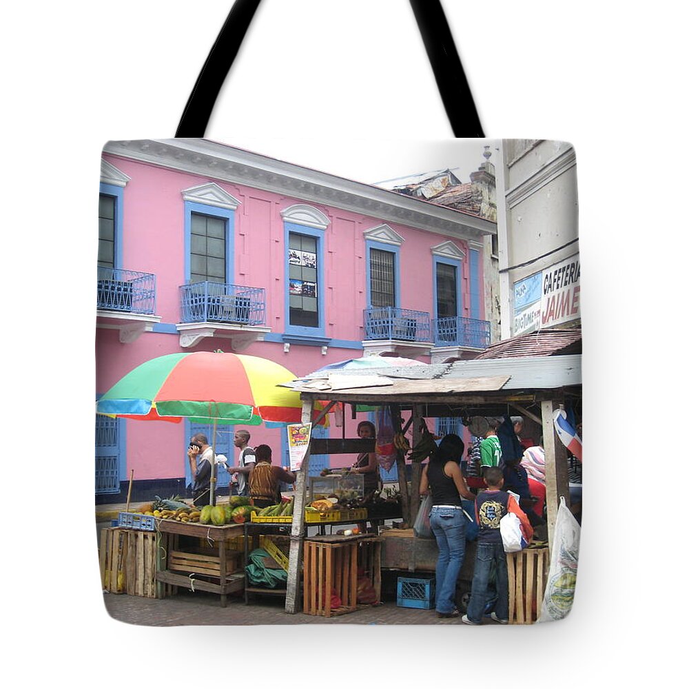 Panama Tote Bag featuring the photograph A pop of tropical color by Jennifer E Doll