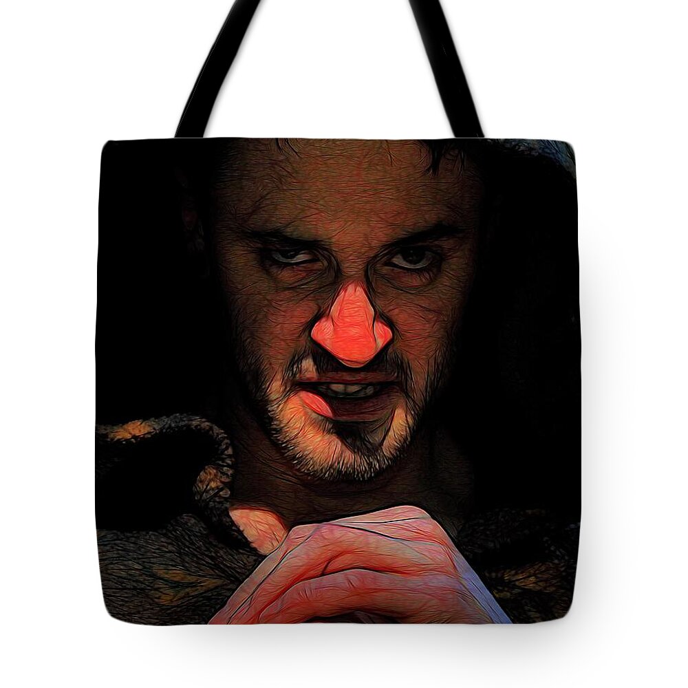 Fantasy Tote Bag featuring the painting A Portrait Of An Evil Wizard by Jon Volden