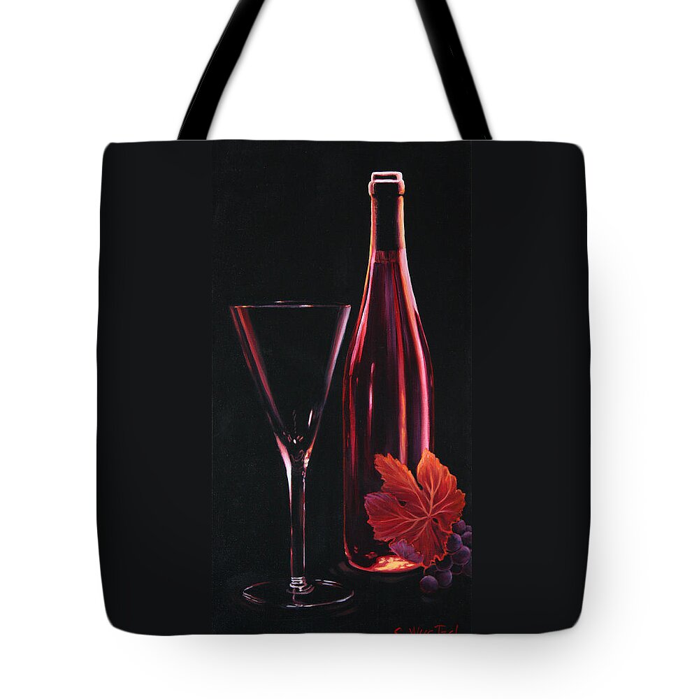 Red Tote Bag featuring the painting A Prelude to Romance by Sandi Whetzel