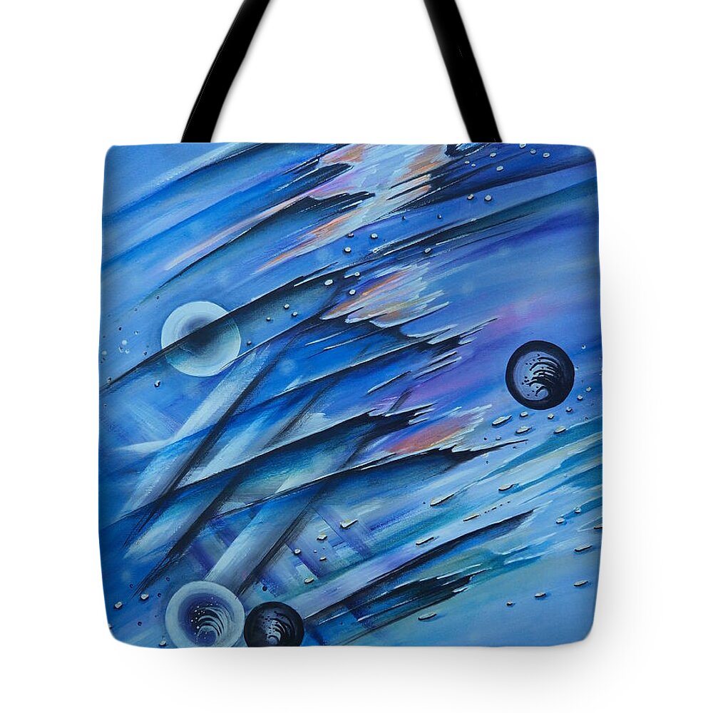 Rip Up Tote Bag featuring the painting A Rip In Time by Krystyna Spink