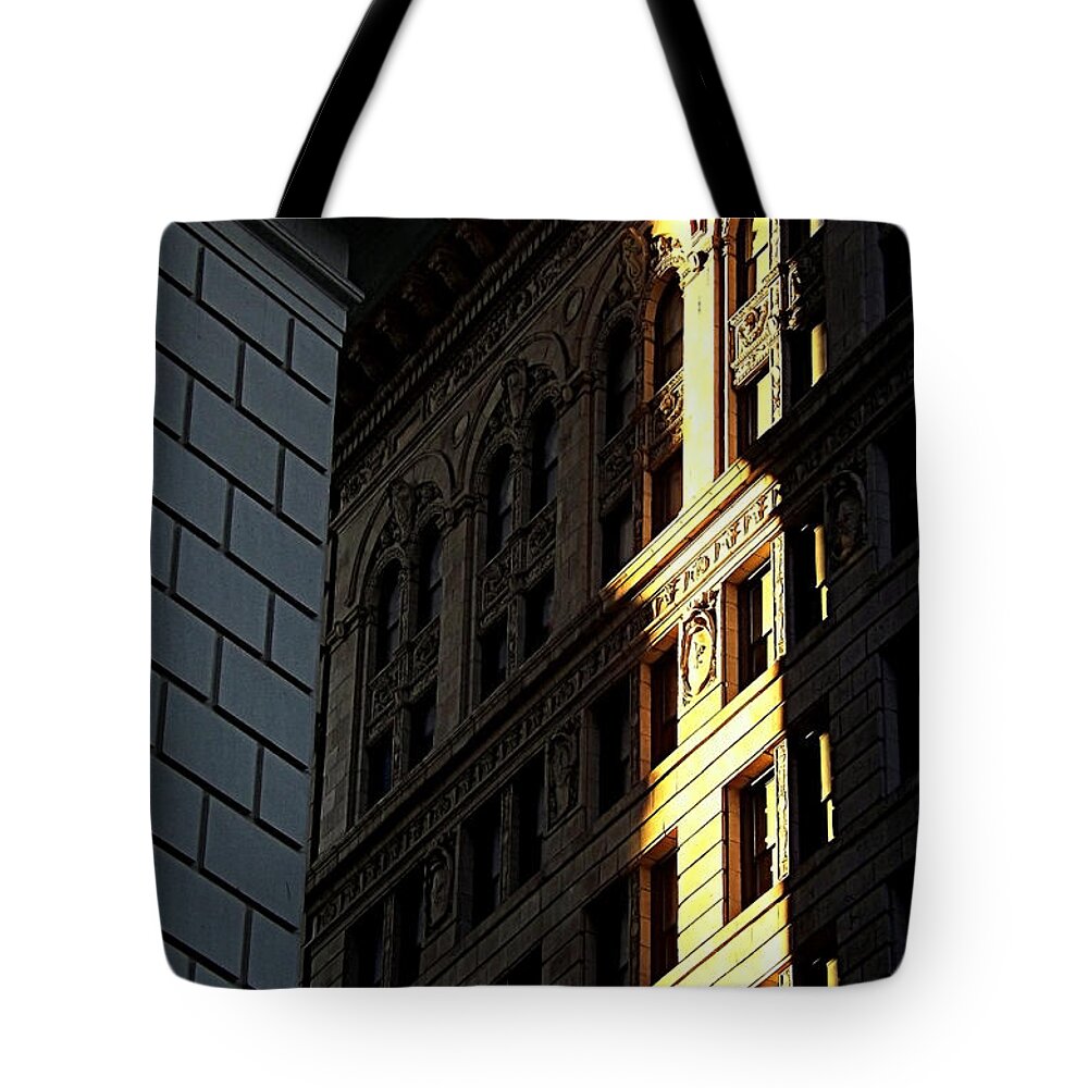 New York City Tote Bag featuring the photograph A Sliver of Light in Manhattan by James Aiken