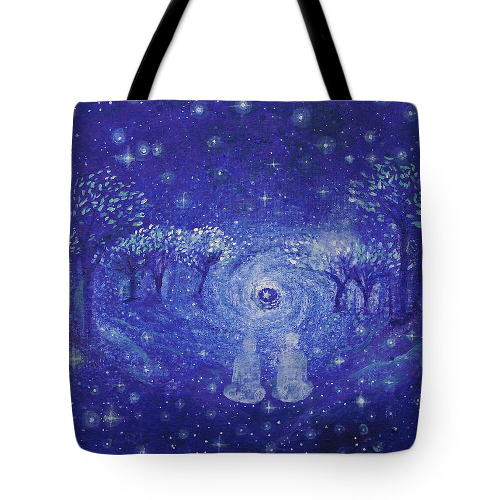 Star Tote Bag featuring the painting A Star Night by Ashleigh Dyan Bayer