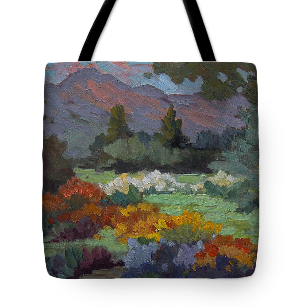 Sunny Tote Bag featuring the painting A Sunny Afternoon in Santa Barbara by Diane McClary
